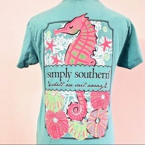 Simply southern shell we sail away blue turquoise